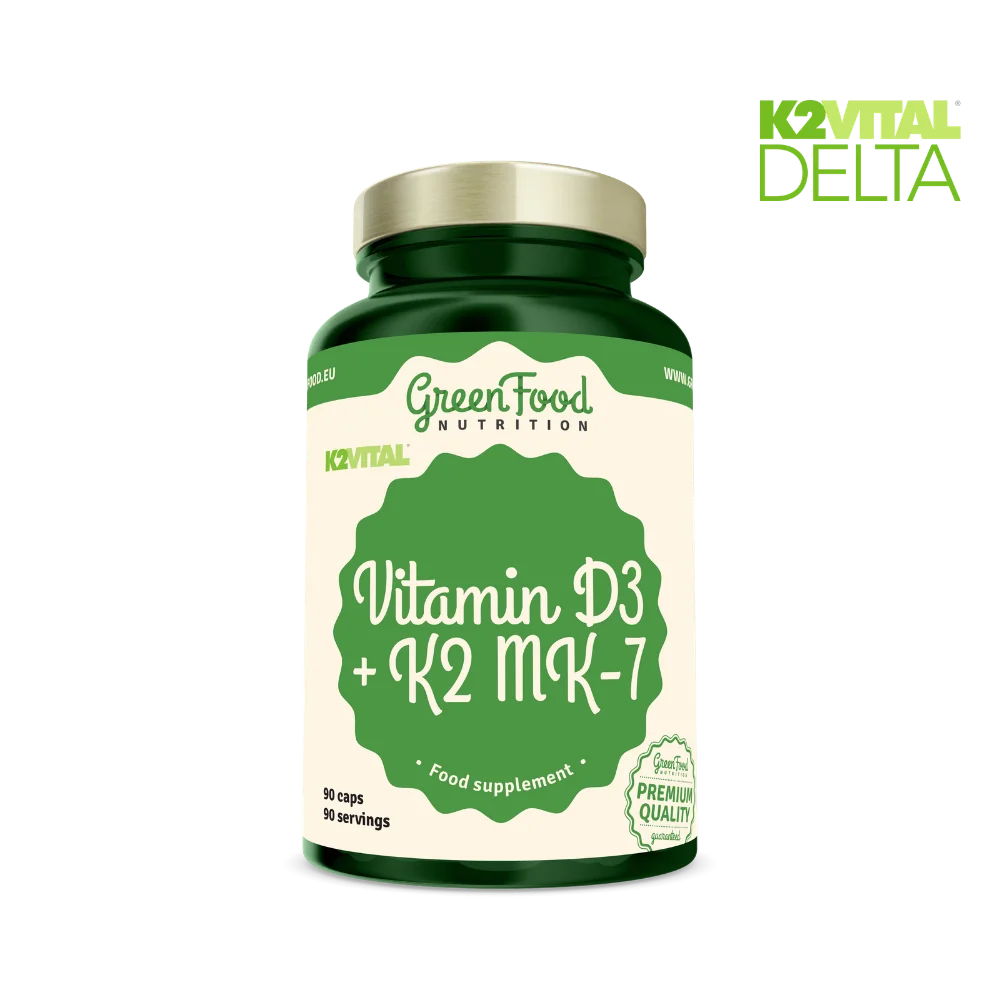 GreenFood Nutrition Vitamin D3+K2 MK-7 90 kapslí