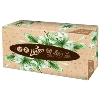 Linteo Papírové kapesníky 2-vrstvé box 100 ks