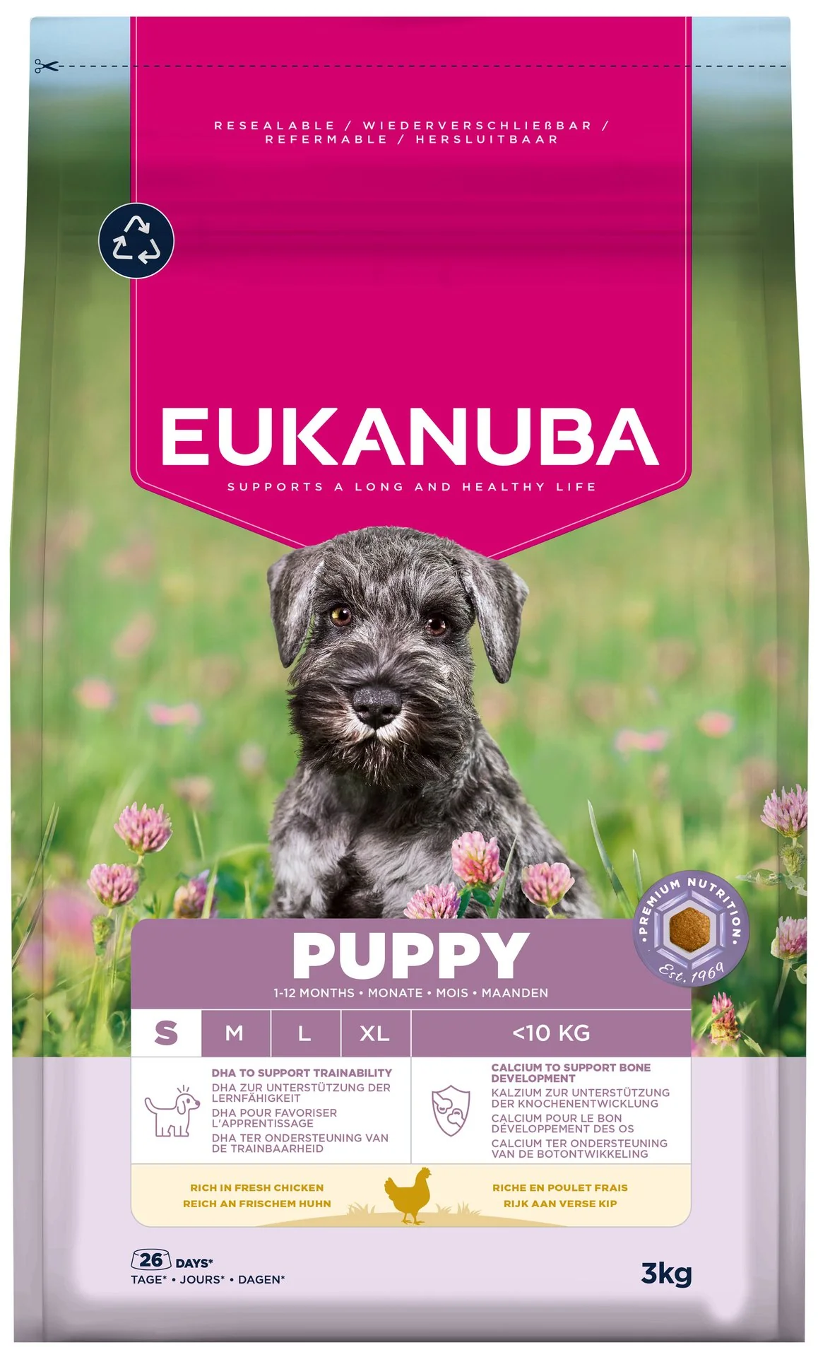 Eukanuba Krmivo Puppy Small rich in fresh chicken 3kg