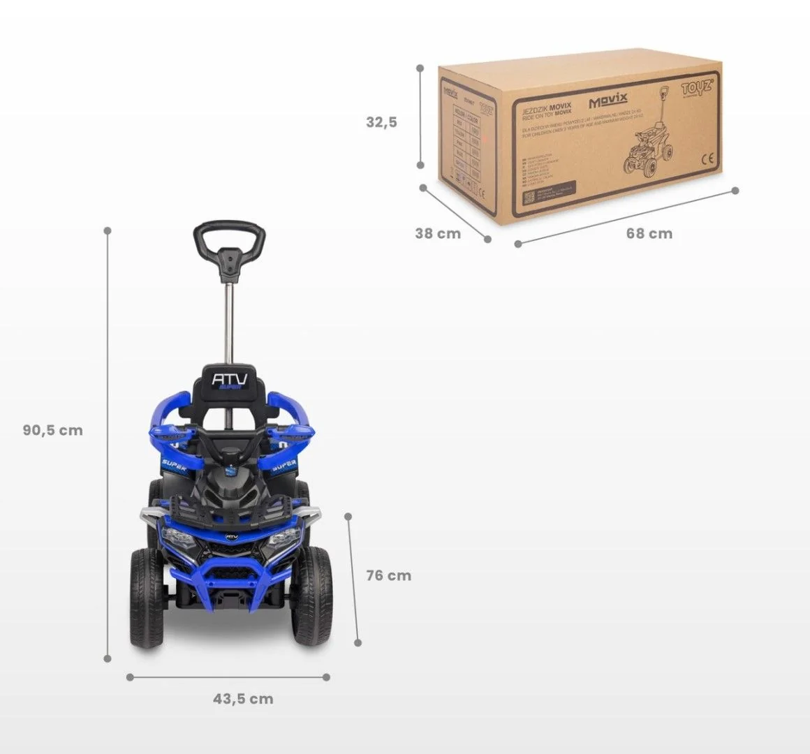 Toyz Odrážedlo, čtyřkolka Movix - růžový