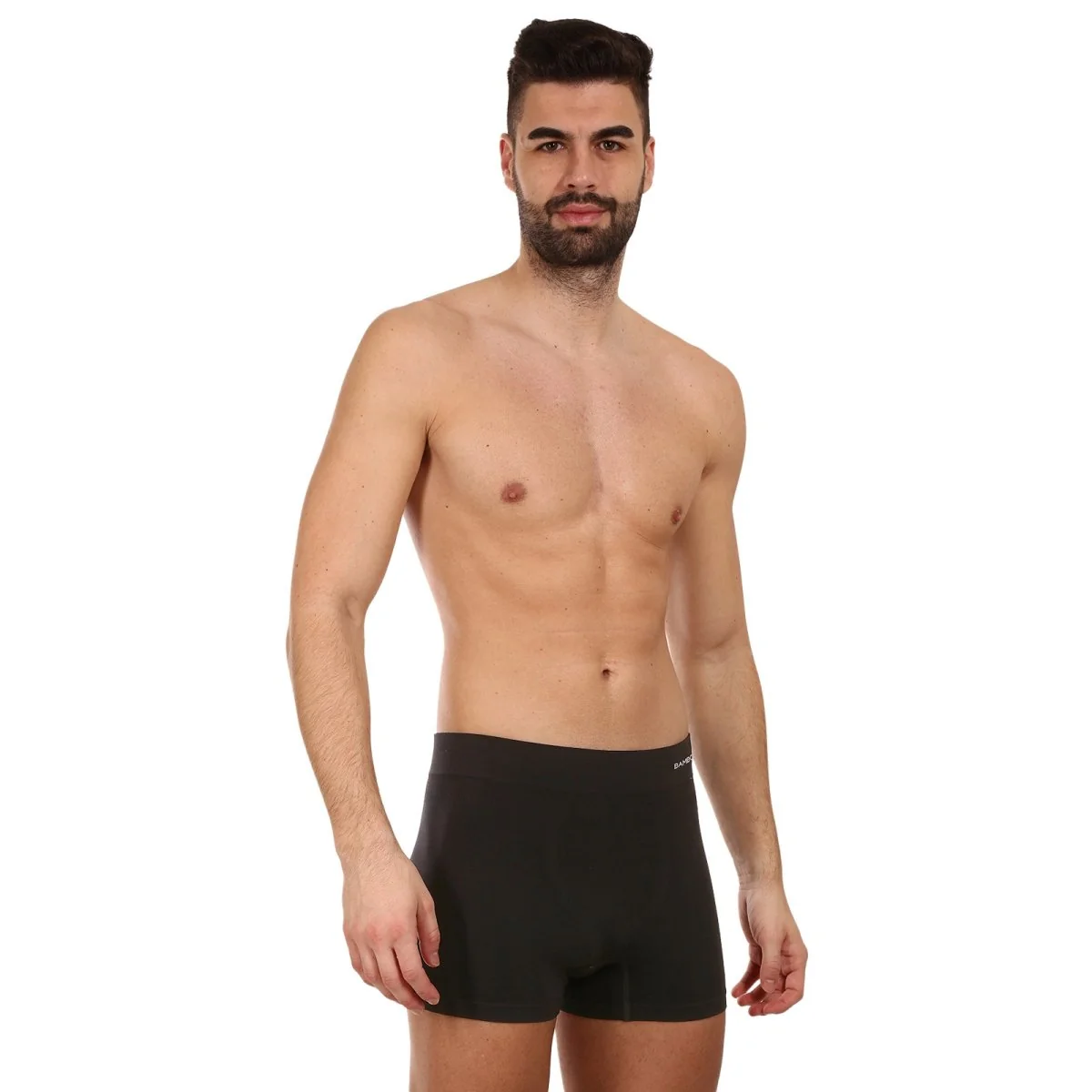 Gino Pánské boxerky bezešvé bambusové černé (54005) XL