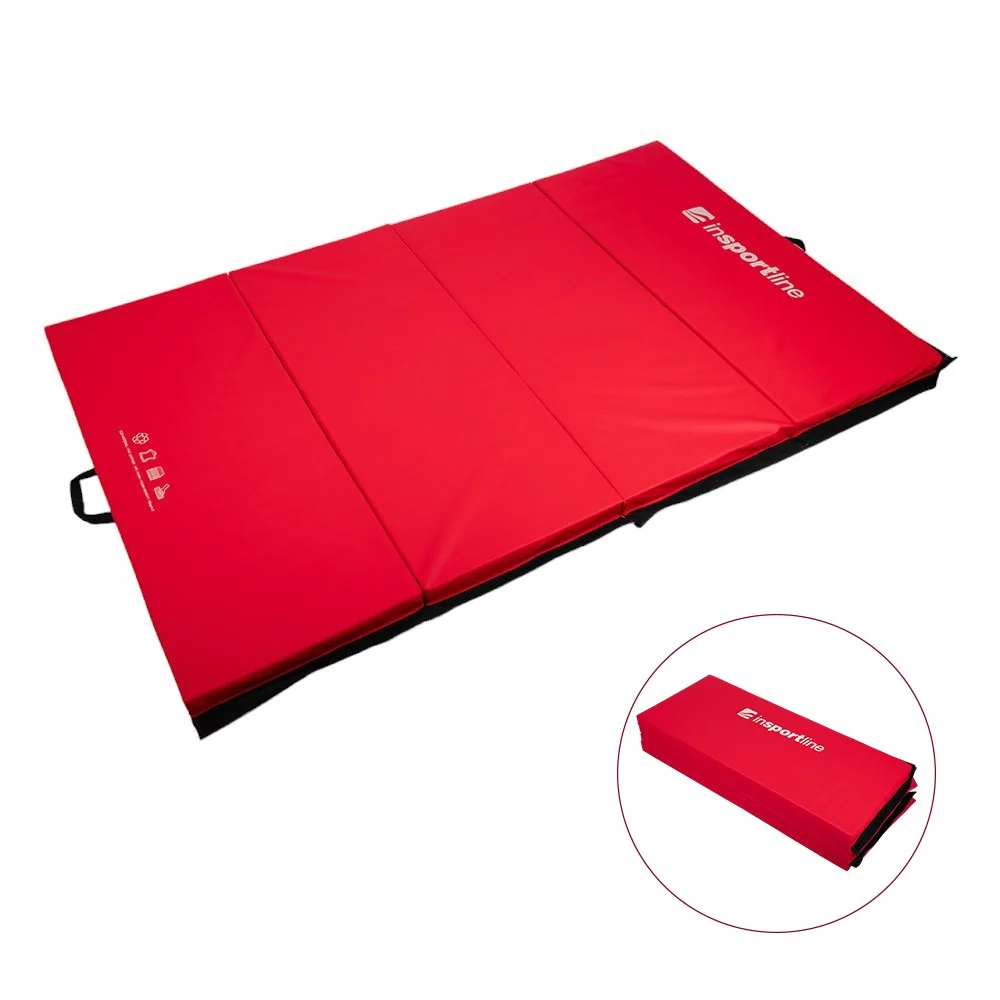 inSPORTline Skládací gymnastická žíněnka Kvadfold 200x120x5 cm červená