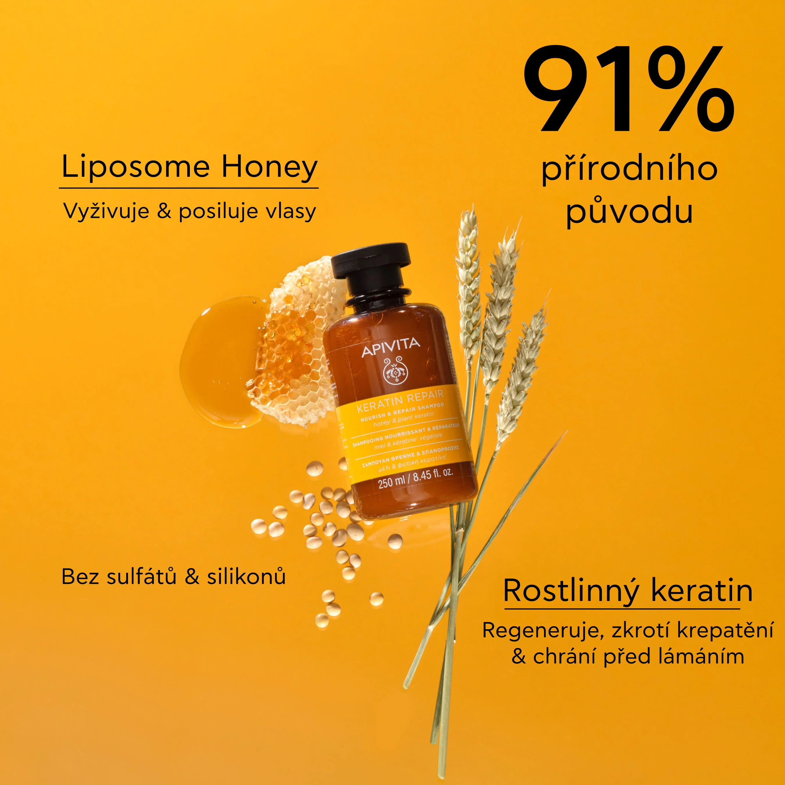 APIVITA Keratin Repair regenerační šampon 250 ml