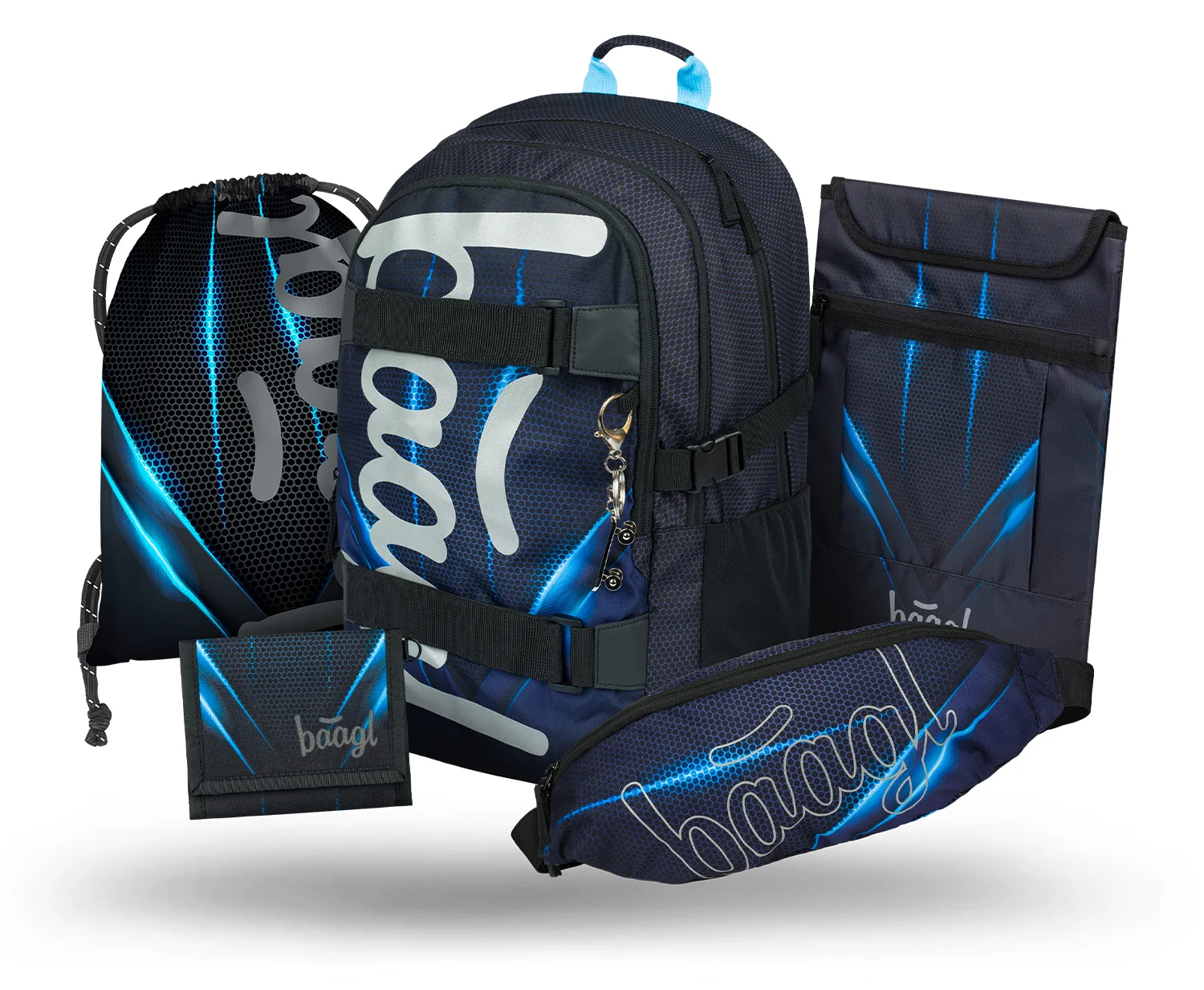 Baagl Školní set Skate Bluelight III