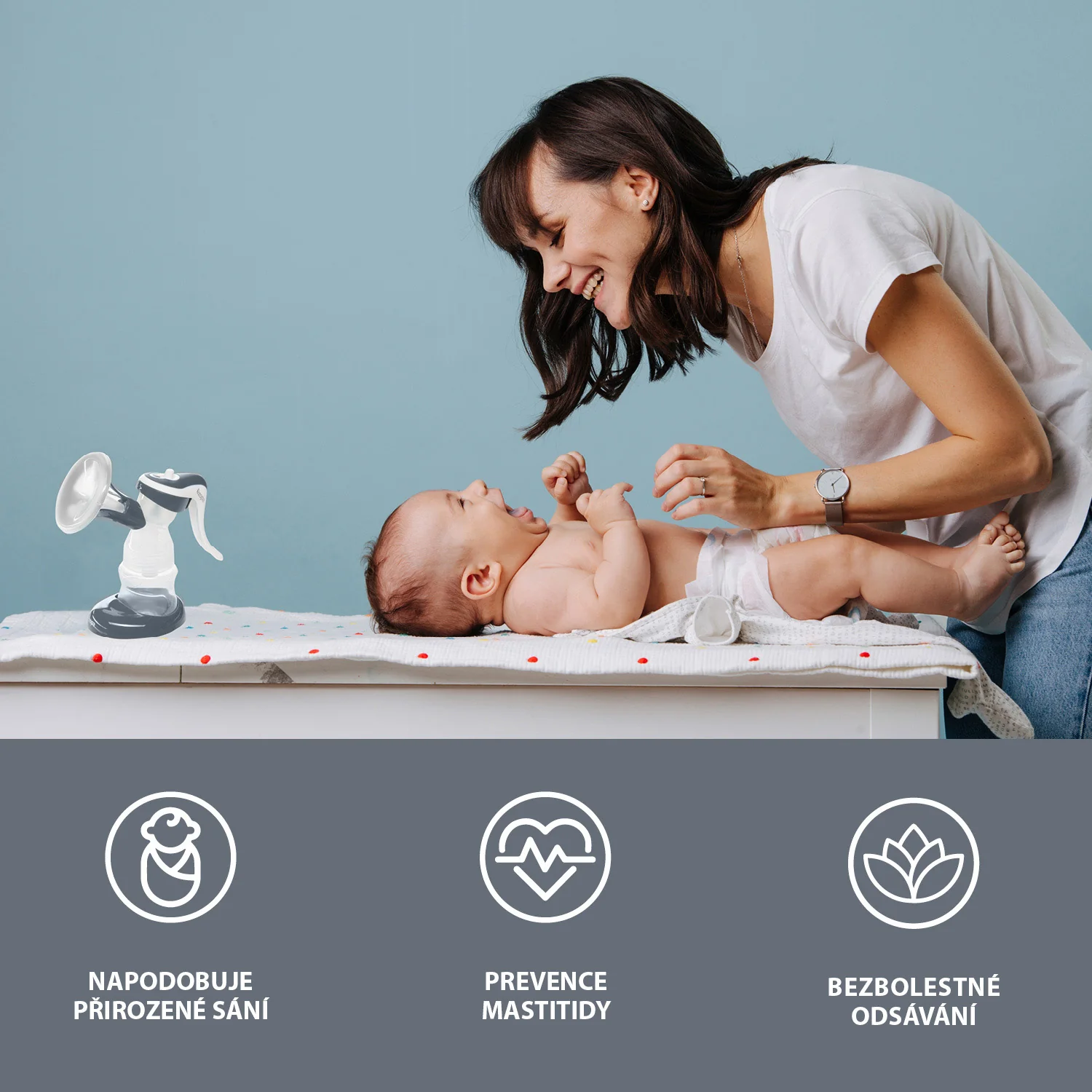Zopa Manuální odsávačka mléka Basic, Grey 