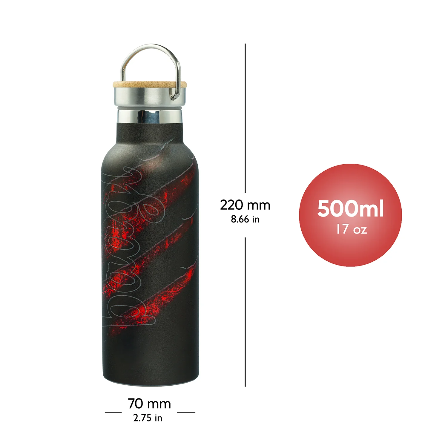 Baagl Termoláhev s bambusovým víčkem Láva, 500 ml