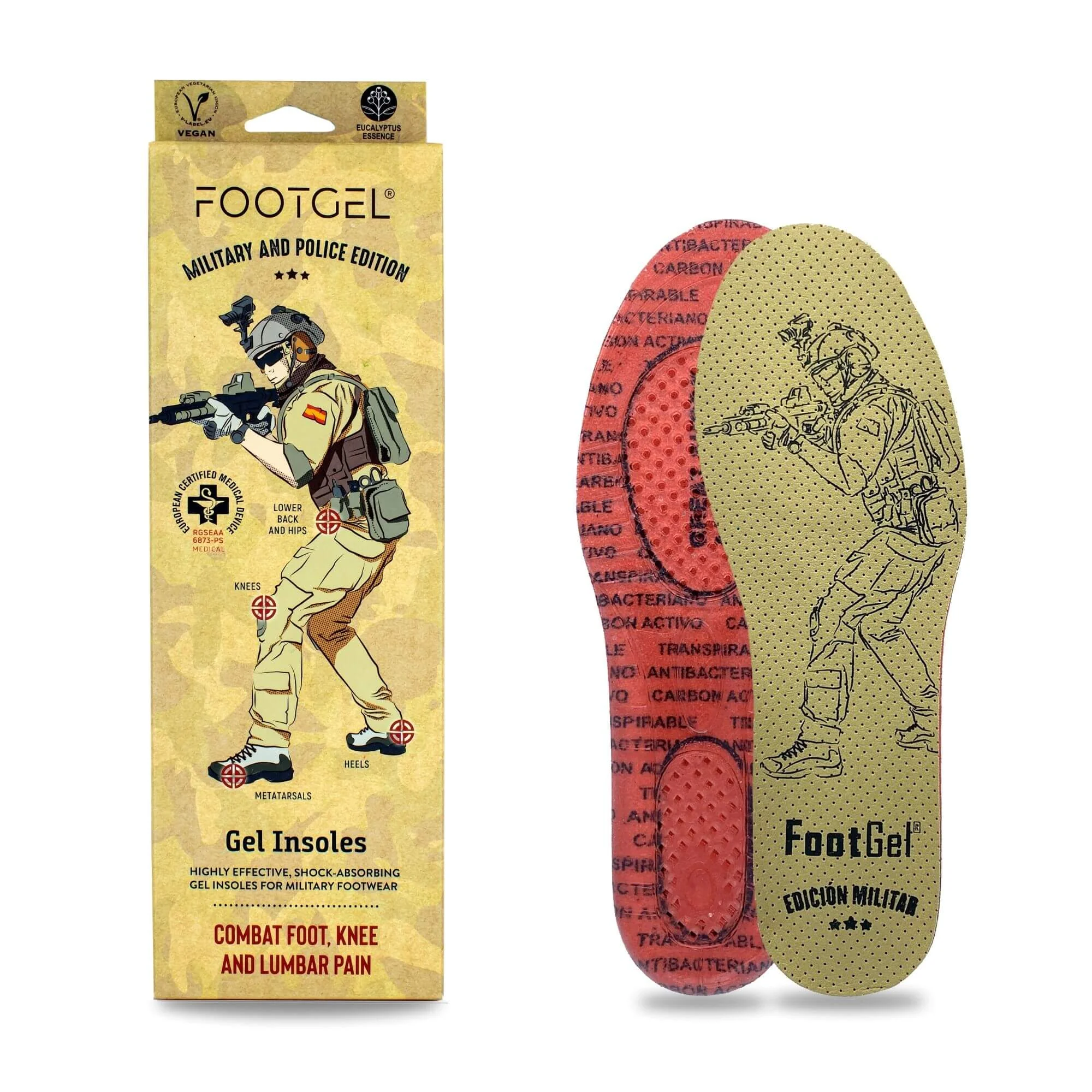 FOOTGEL Vložky do bot MILITARY EU 39-42