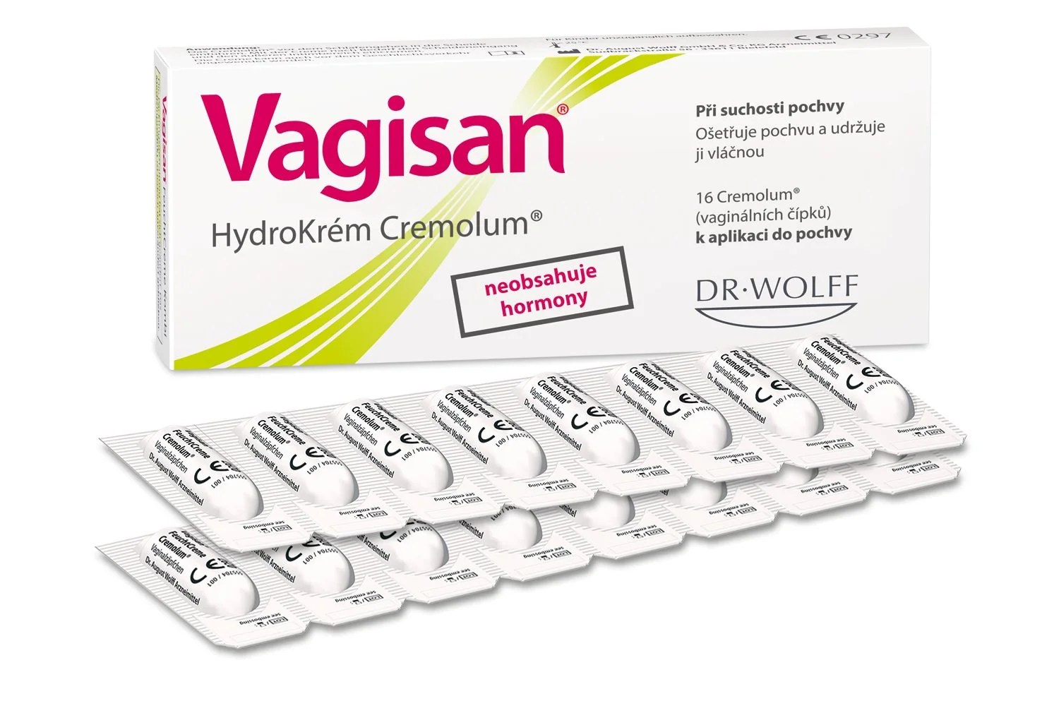 Vagisan HydroKrém Cremolum 16 čípků