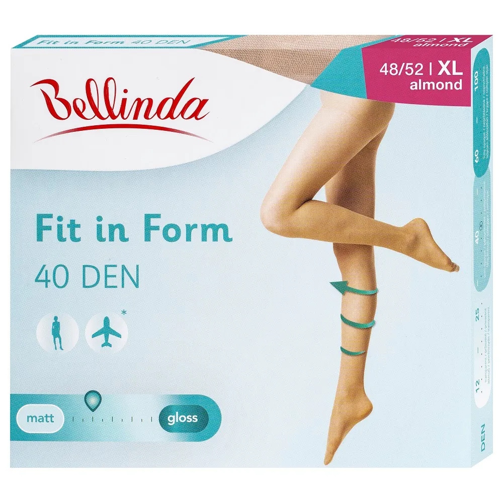 Bellinda Fit in Form 40 DEN vel.XL punčochové kalhoty světle tělové