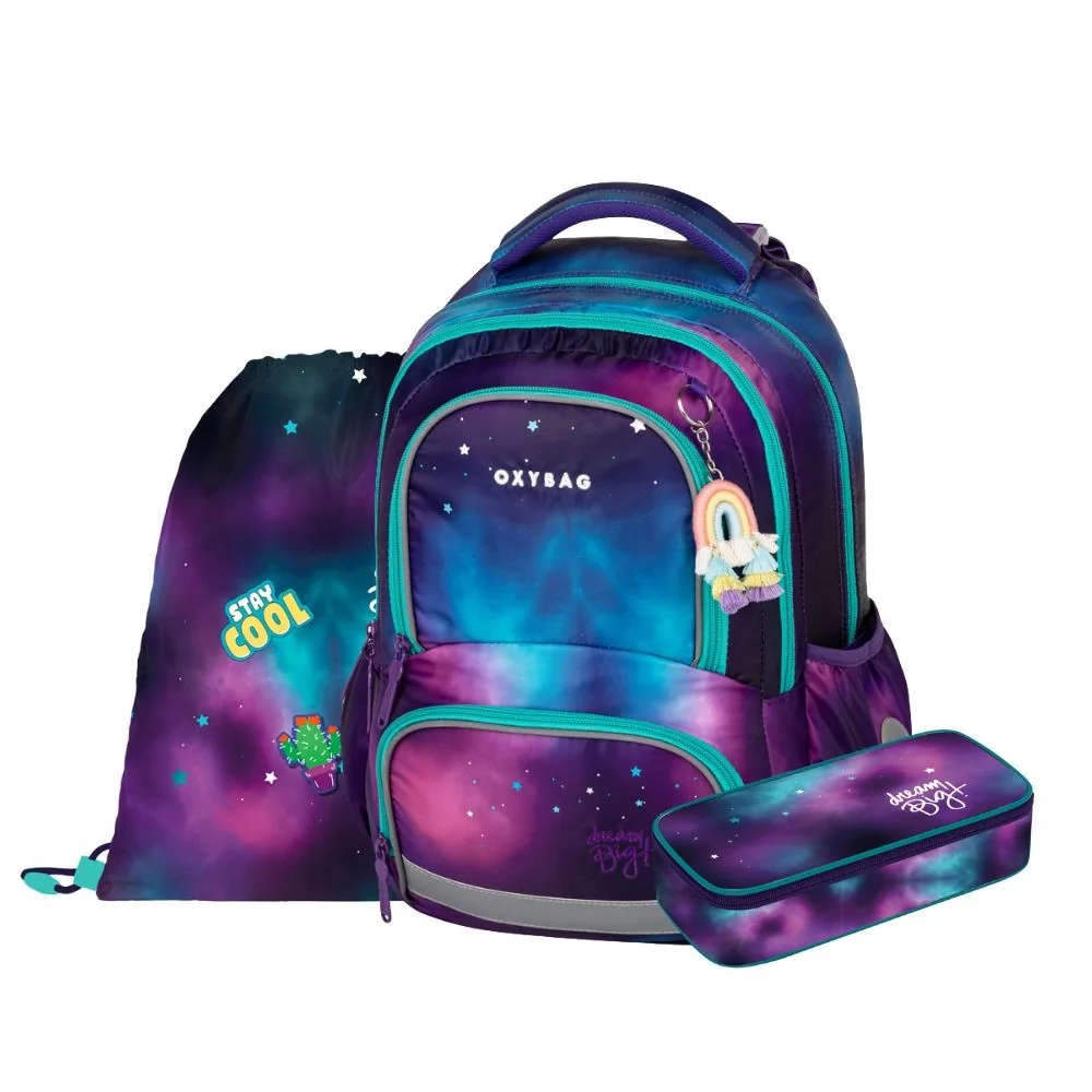 Oxybag OXY NEXT - školní set Dream 3 ks: batoh, penál, sáček batoh, penál, sáček
