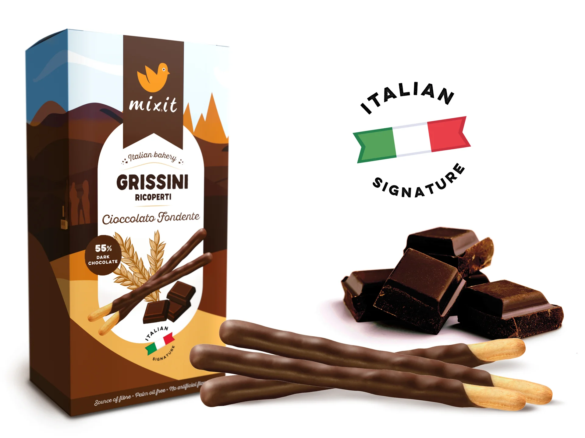 Mixit Italian Bakery Grissini v čokoládě 150 g