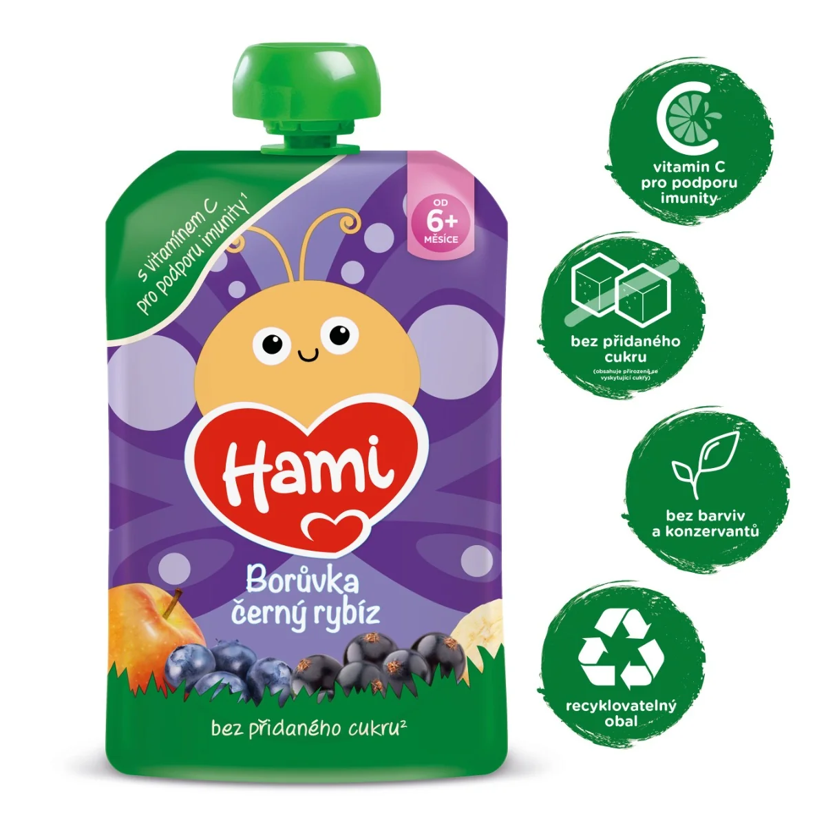 Hami Borůvka, černý rybíz 6m+ kapsička 100 g