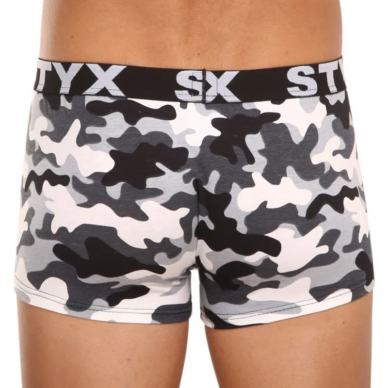 Styx Pánské boxerky art sportovní guma nadrozměr maskáč (R1457) 4XL