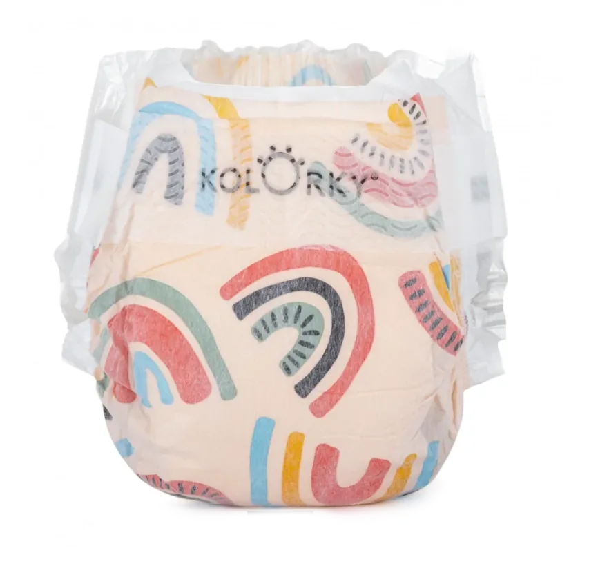 KOLORKY DAY Jednorázové eko plenky vel. L 8-13 kg 19 ks déšť a duhy