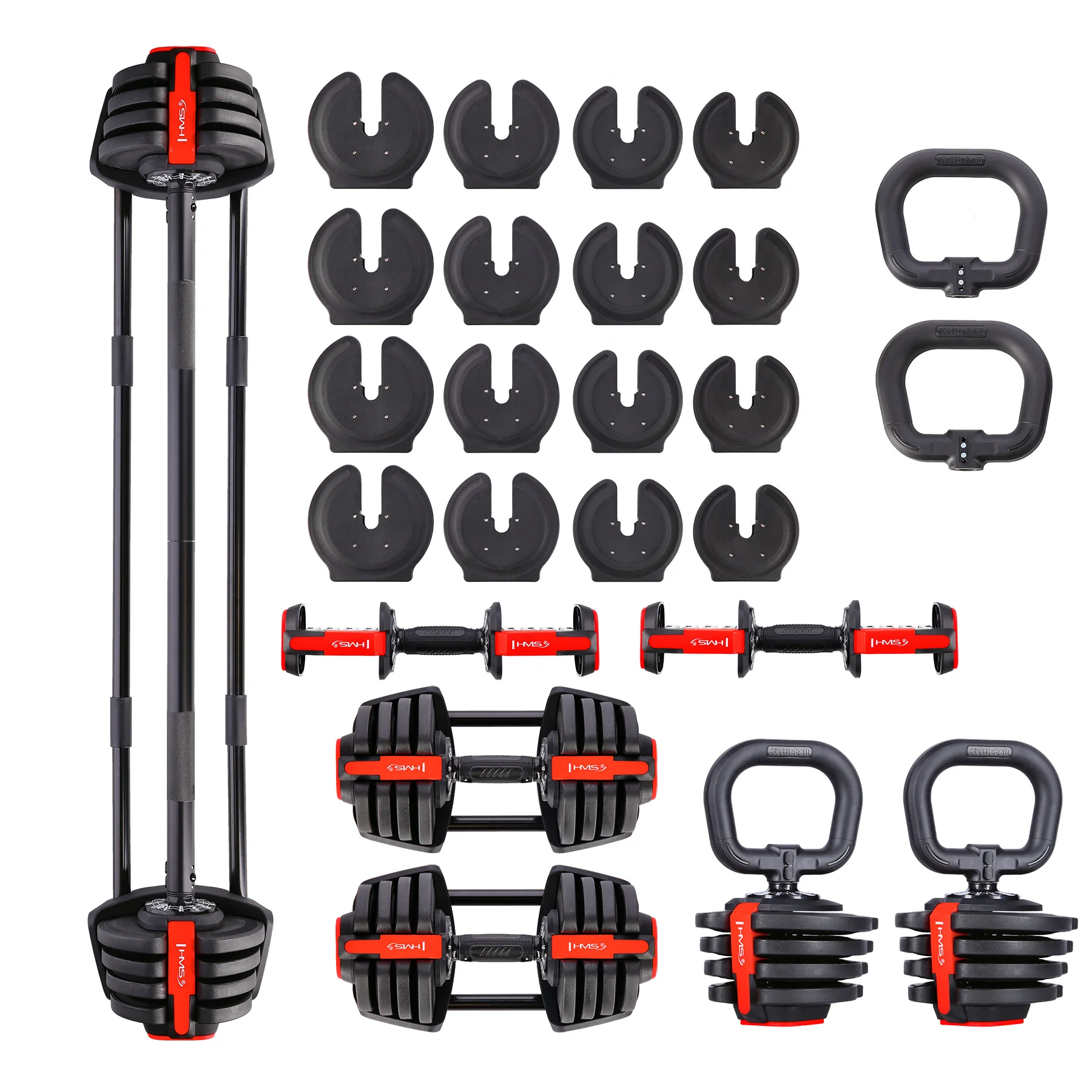 HMS Jednoruční / obouruční variabilní činka SGR18 PRO SET 3v1 40 kg