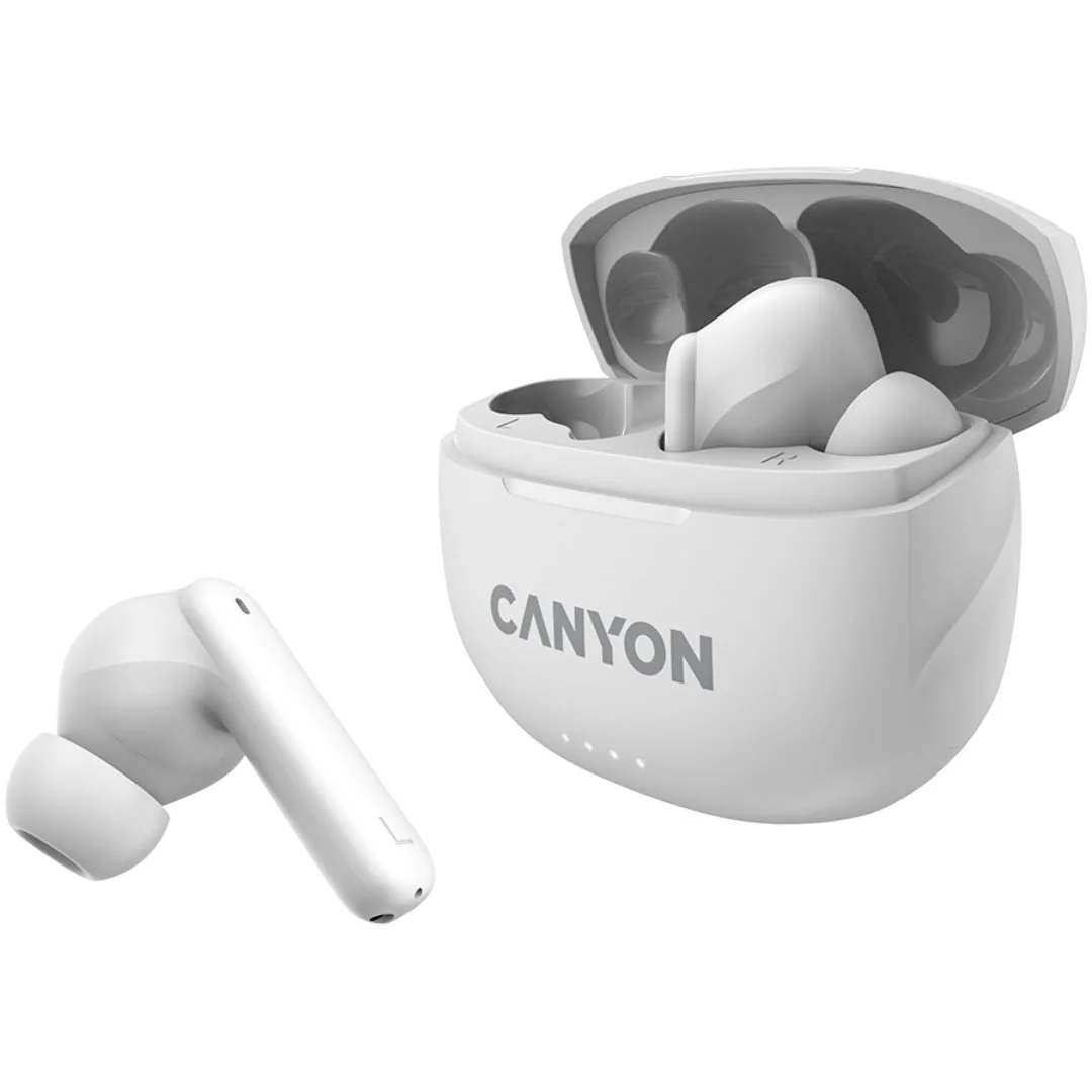 Canyon Bezdrátová stereo sluchátka True wireless TWS-8, bílá 