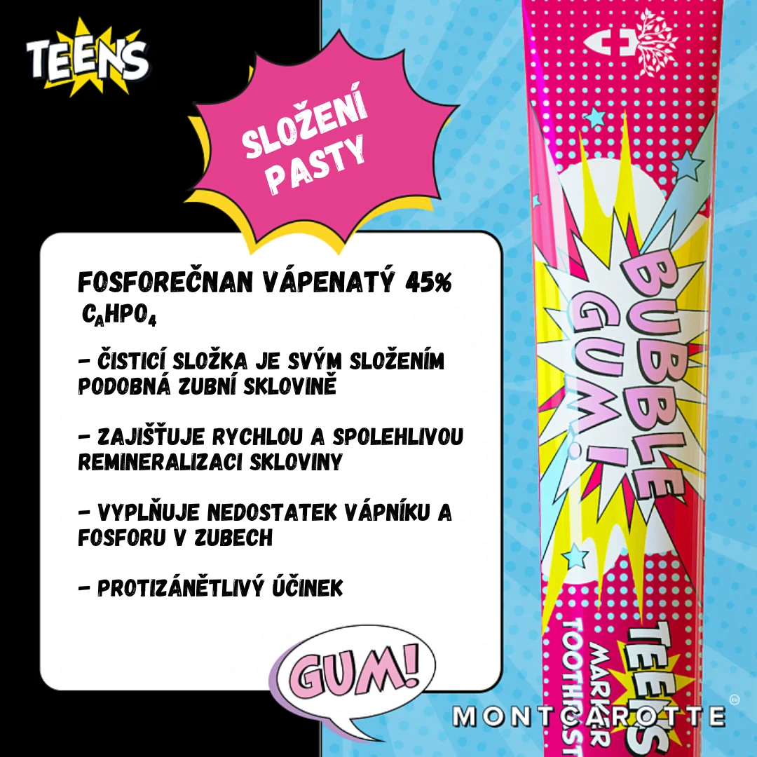 Montcarotte Teens Marker Bubble Boom zubní pasta 30 ml