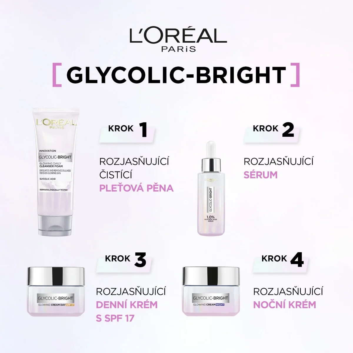 Loréal Paris Glycolic-Bright SPF17 rozjasňující denní krém 50 ml