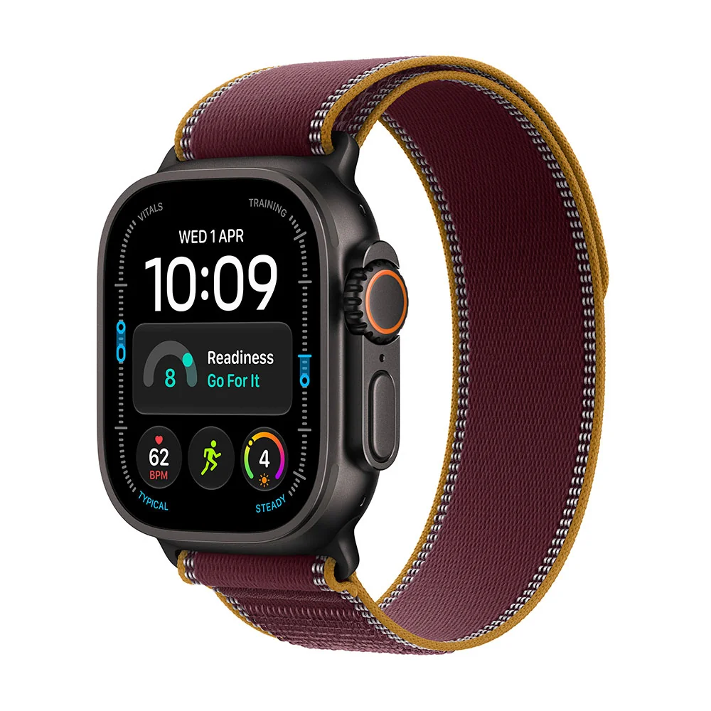 Apple Watch Ultra 4 Black Titan, Burgund Trail,M/L chytré hodinky