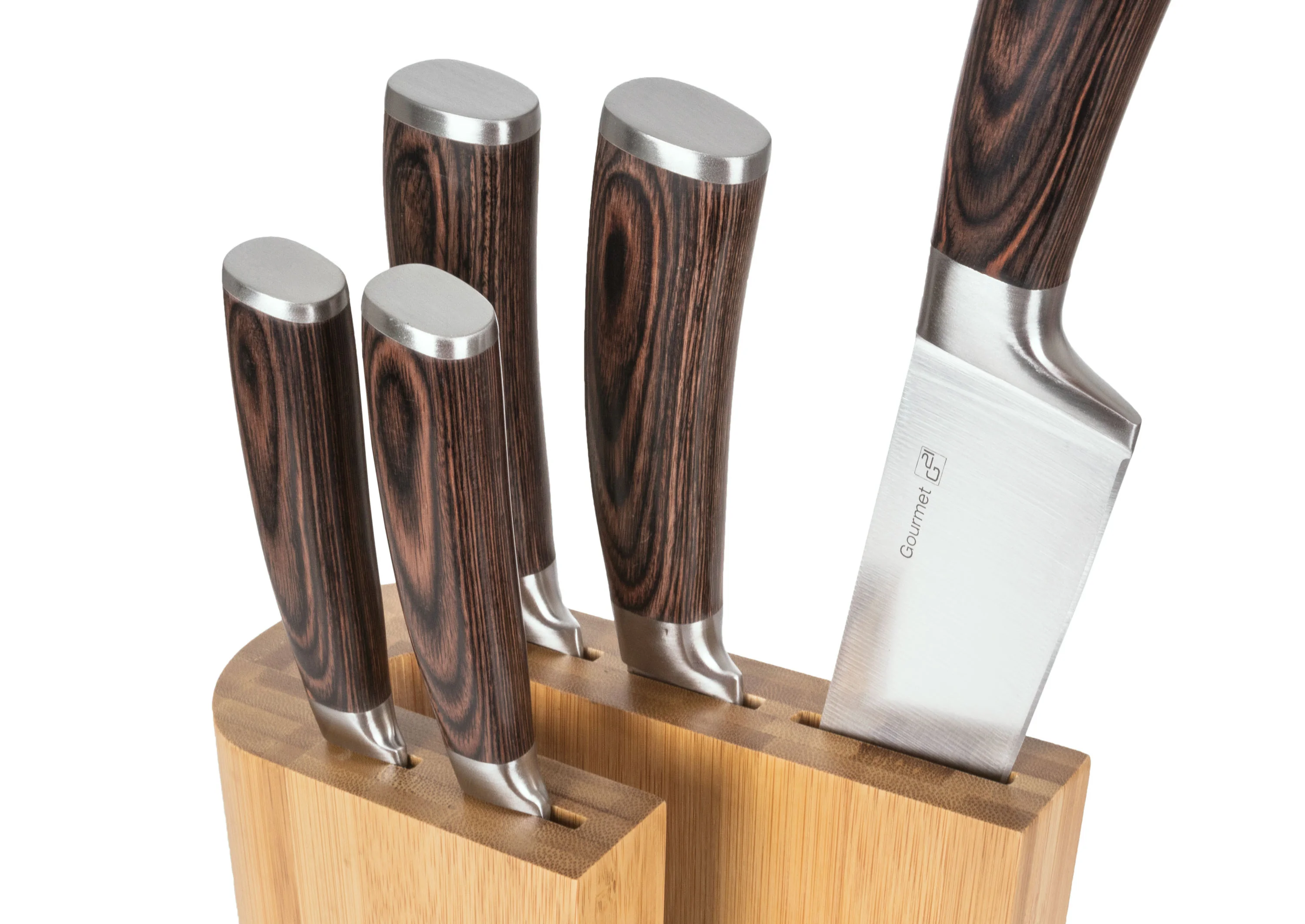 G21 Sada nožů Gourmet Timber 5 ks + bambusový blok