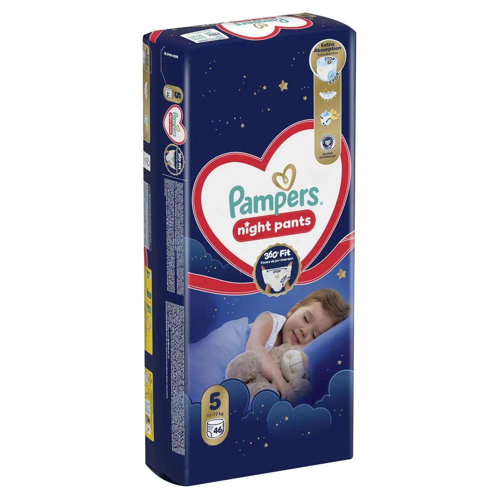 Pampers Night Pants vel. 5 11–17 kg dětské plenkové kalhotky 46 ks