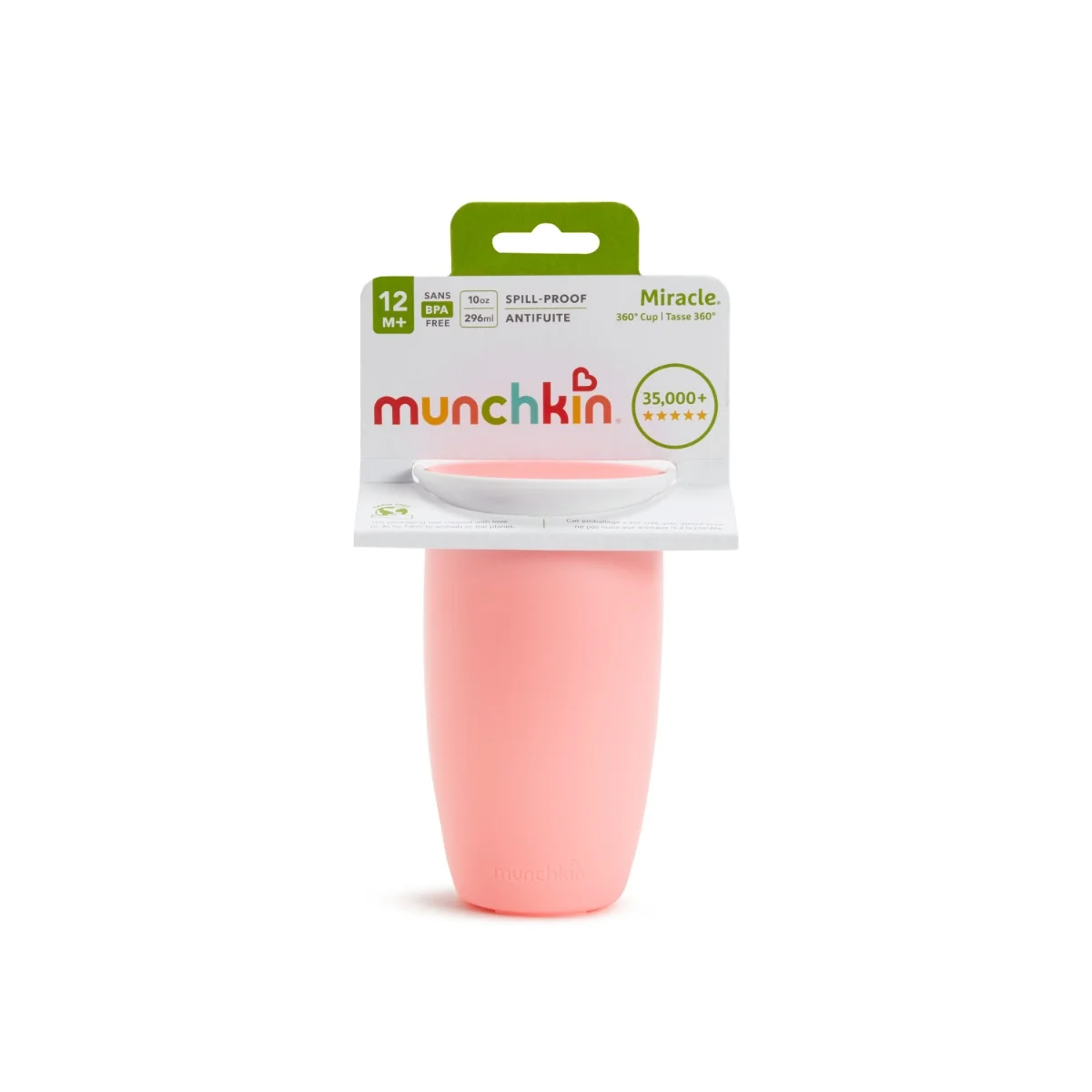 Munchkin Miracle 360° netekoucí hrneček 296 ml růžový