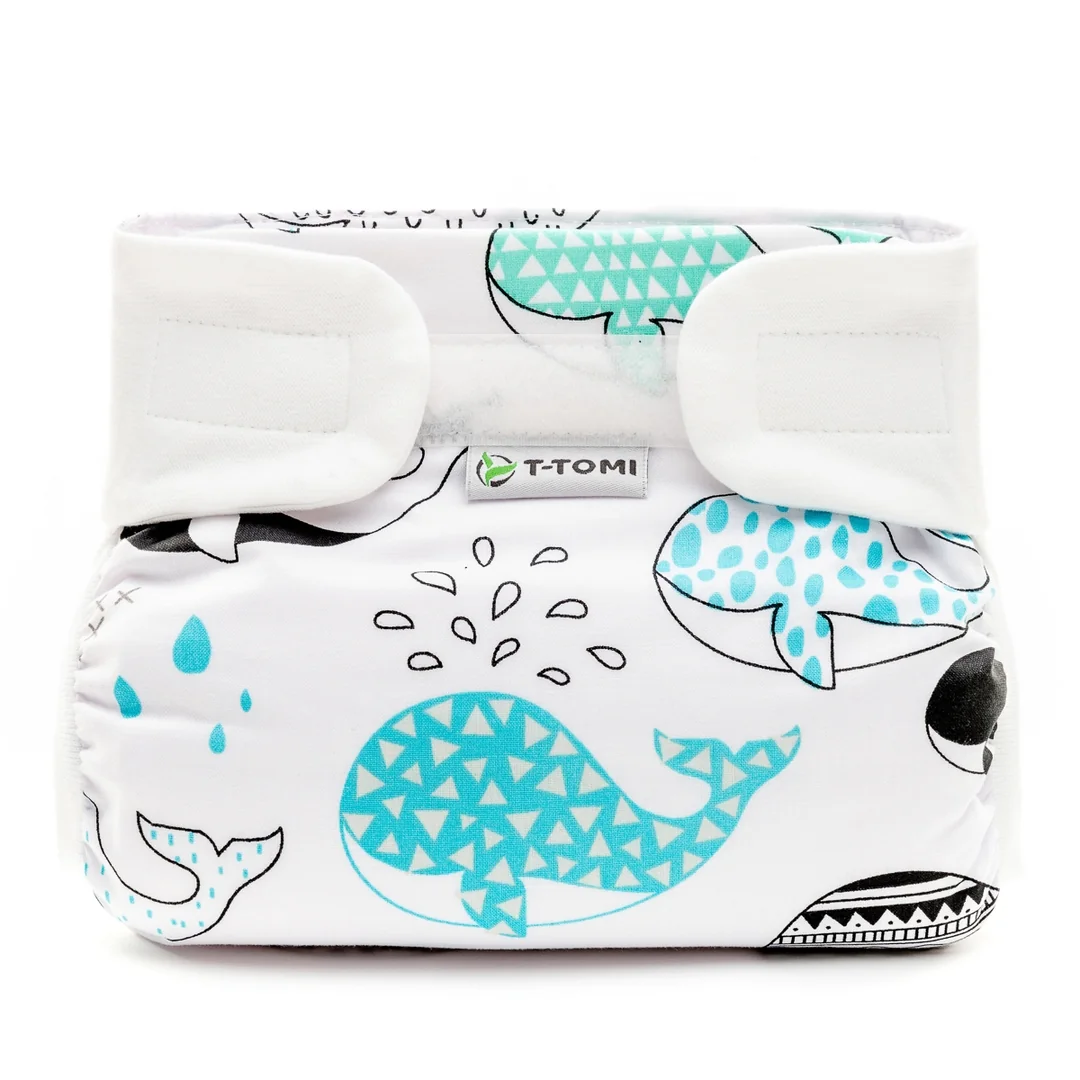 T-tomi Ortopedické abdukční kalhotky - suchý zip Whales (5-9kg)