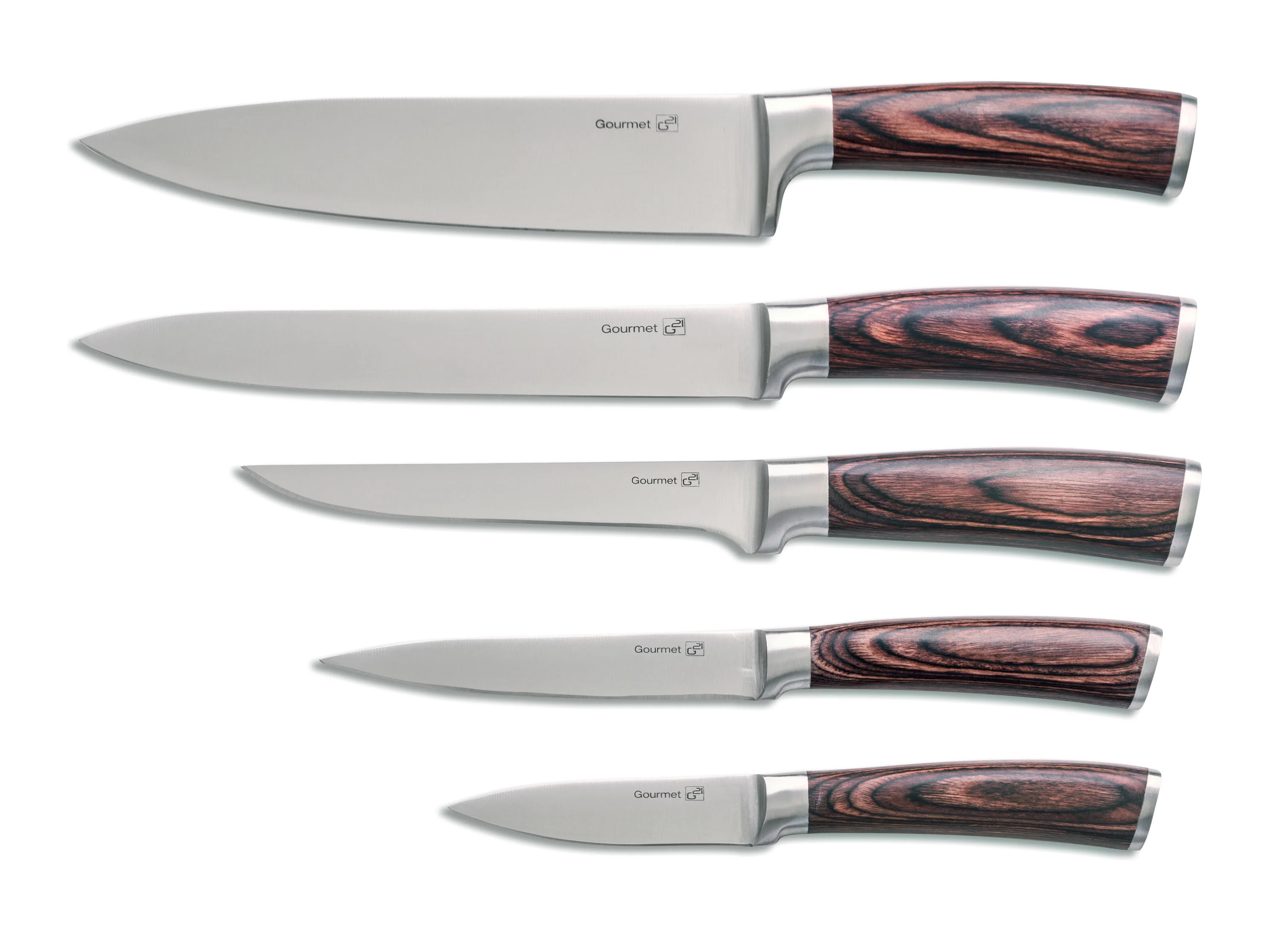 G21 Sada nožů Gourmet Timber 5 ks + bambusový blok