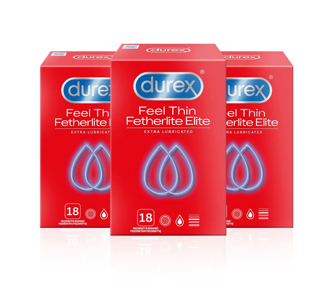 Durex Feel Thin Extra Lubricated kondomy pack 54 ks