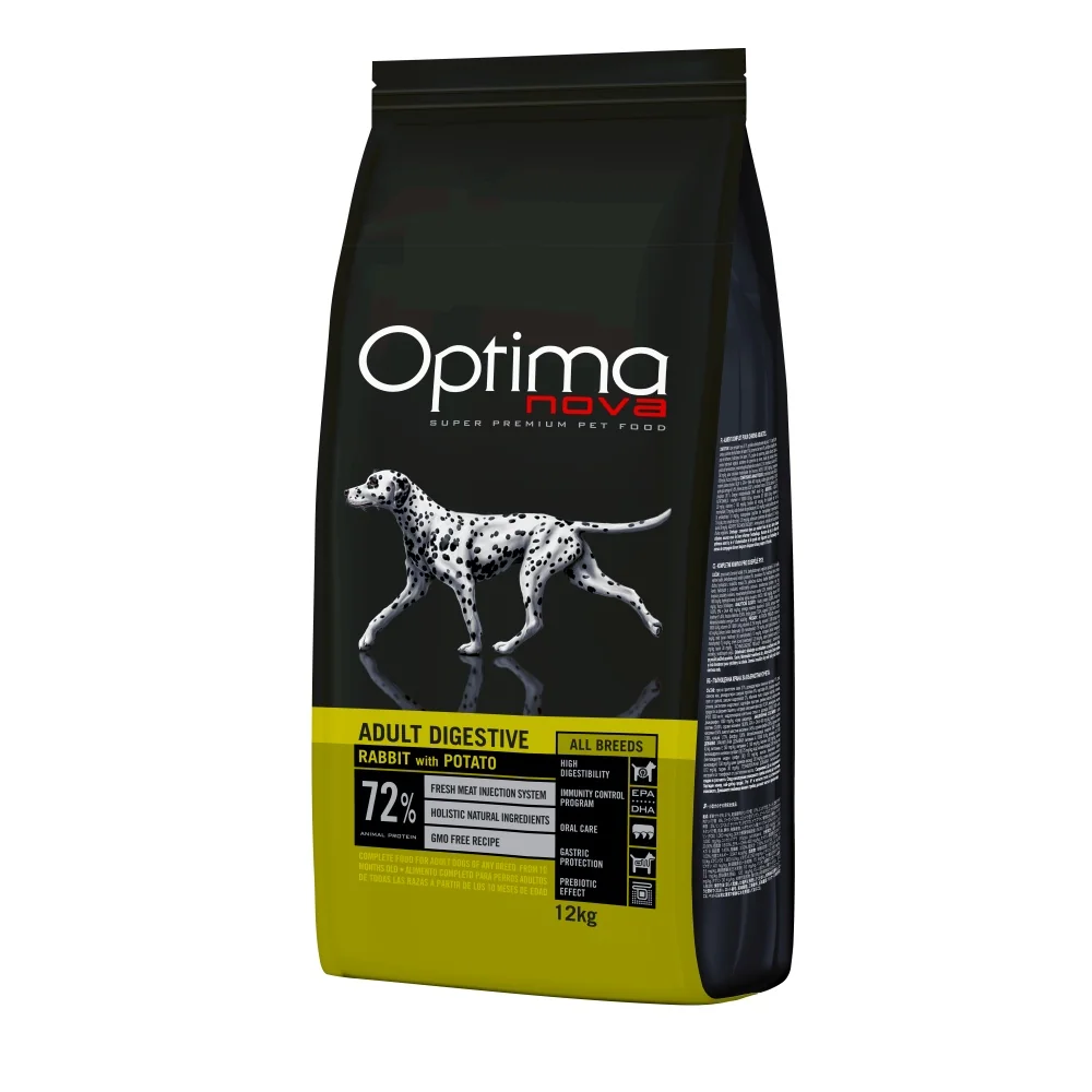 OPTIMAnova Dog Adult Digestive Rabbit & Potato GF 12 kg 