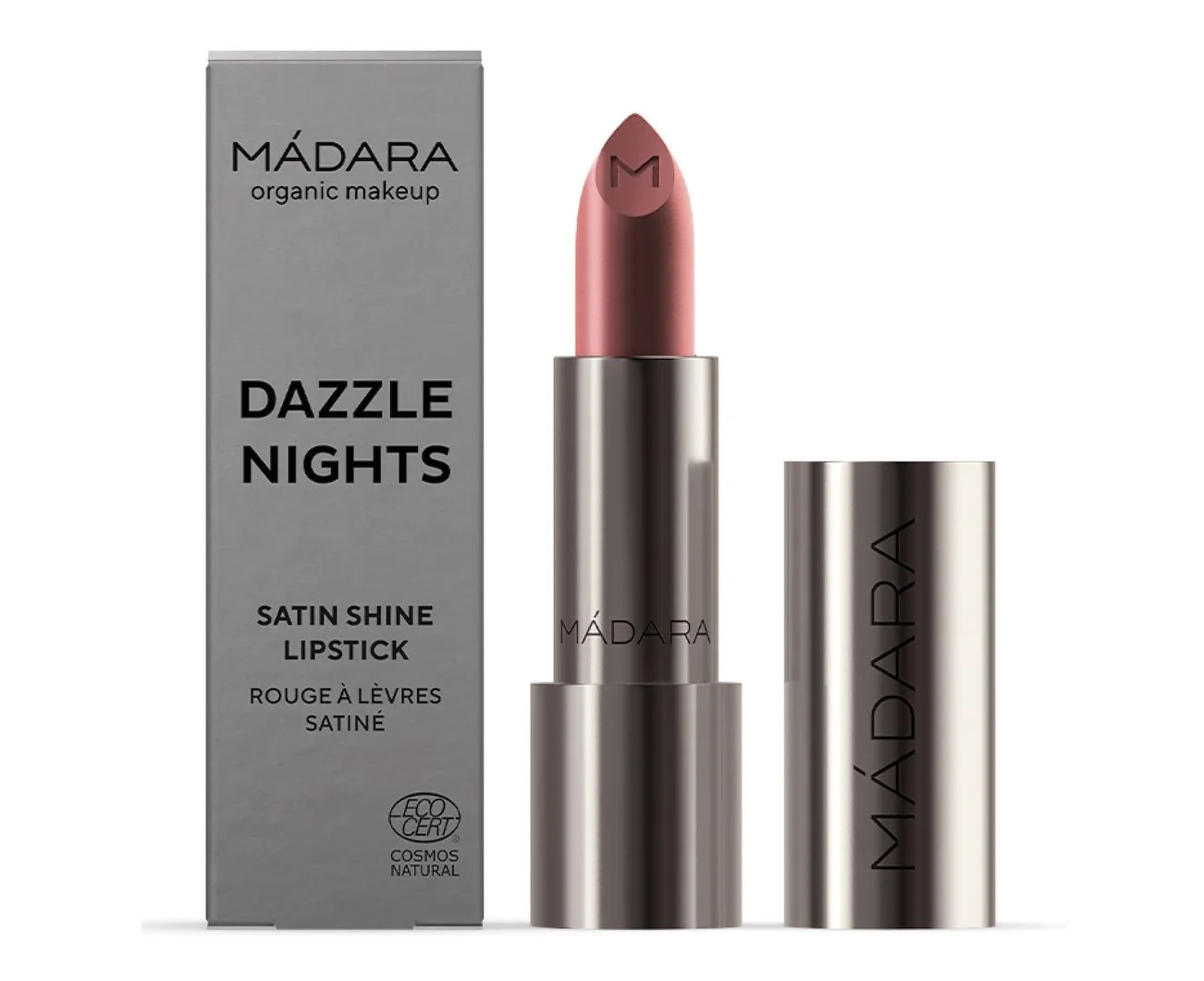 MÁDARA Dazzle Nights 501 Flattery saténová lesklá rtěnka 3,8 g