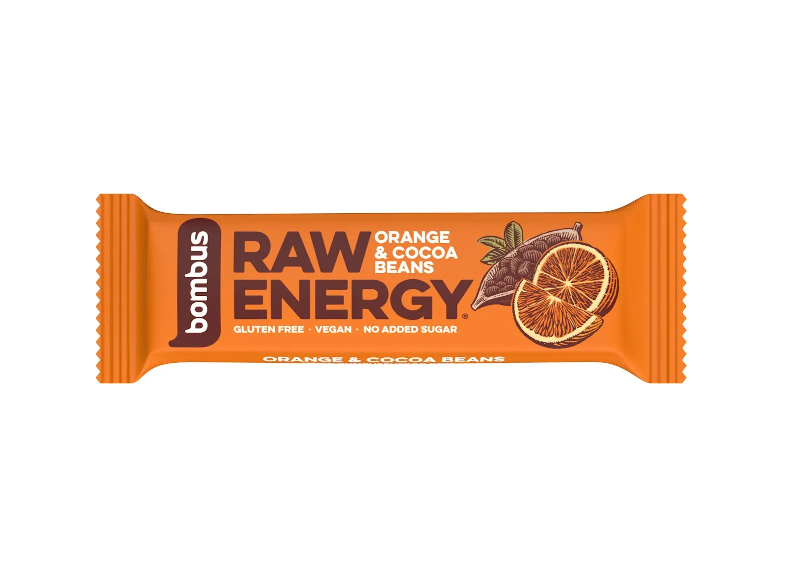 Bombus Raw Energy Tyčinka Orange + cocoa beans 50 g