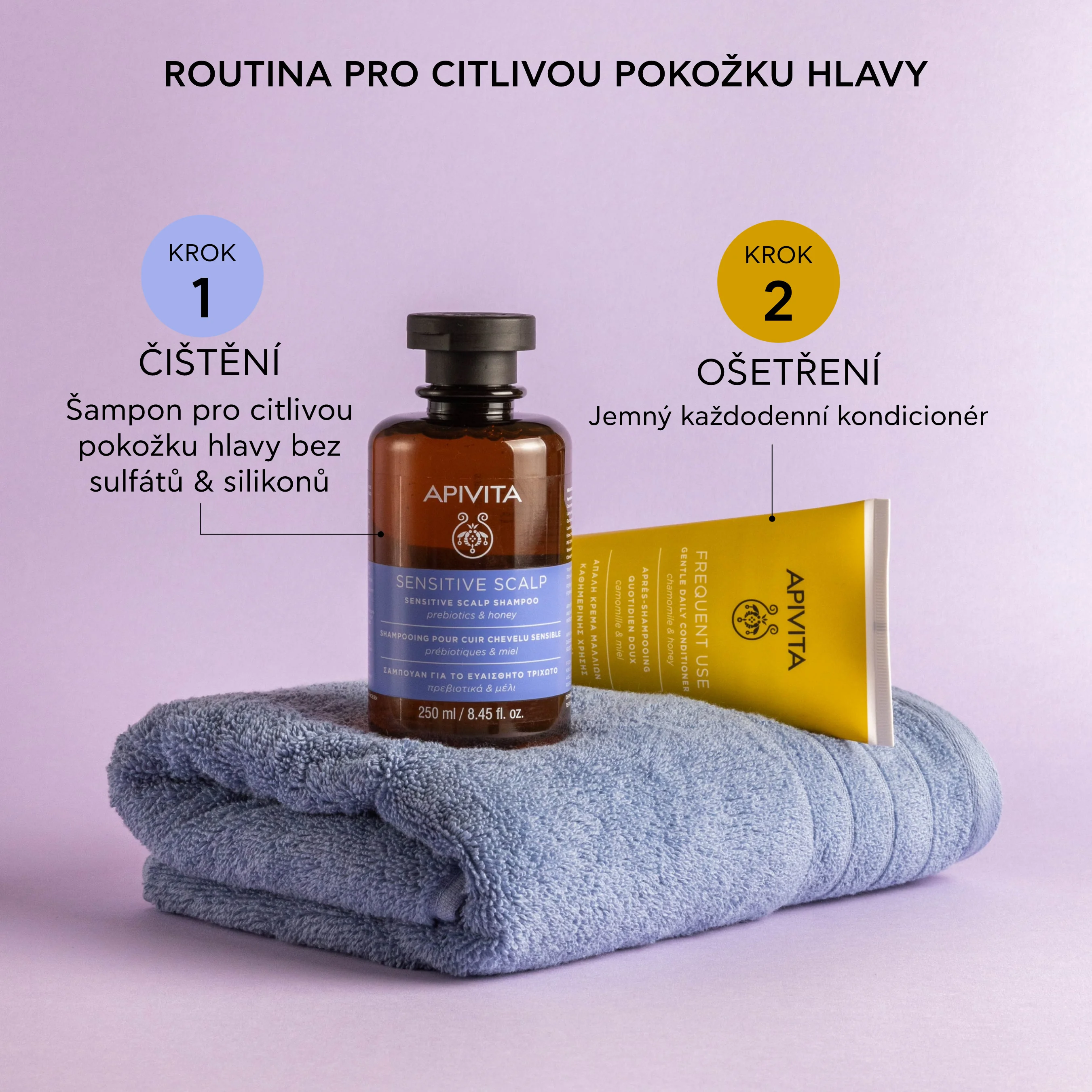 APIVITA Sensitive Scalp šampon na citlivou pokožku hlavy 250 ml