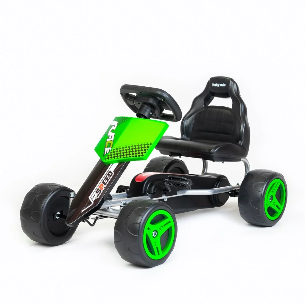Baby Mix Dětská šlapací motokára Go-kart  Speedy zelená