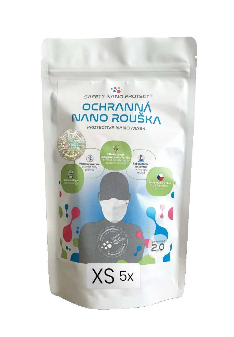 SAFETY NANO PROTECT Rouška vel. XS dětská 5 ks