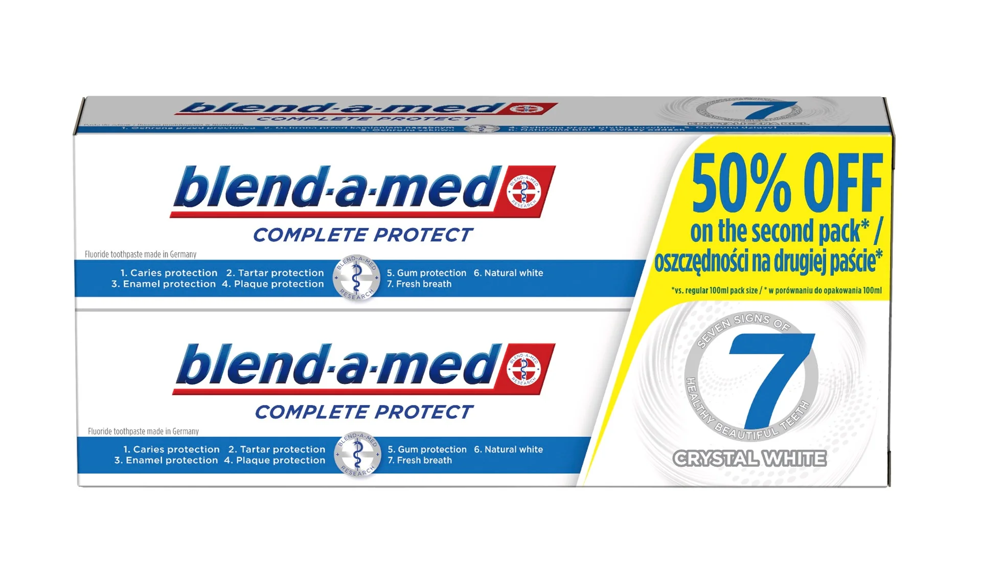 Blend-a-med Complete Crystal White zubní pasta 2x100 ml