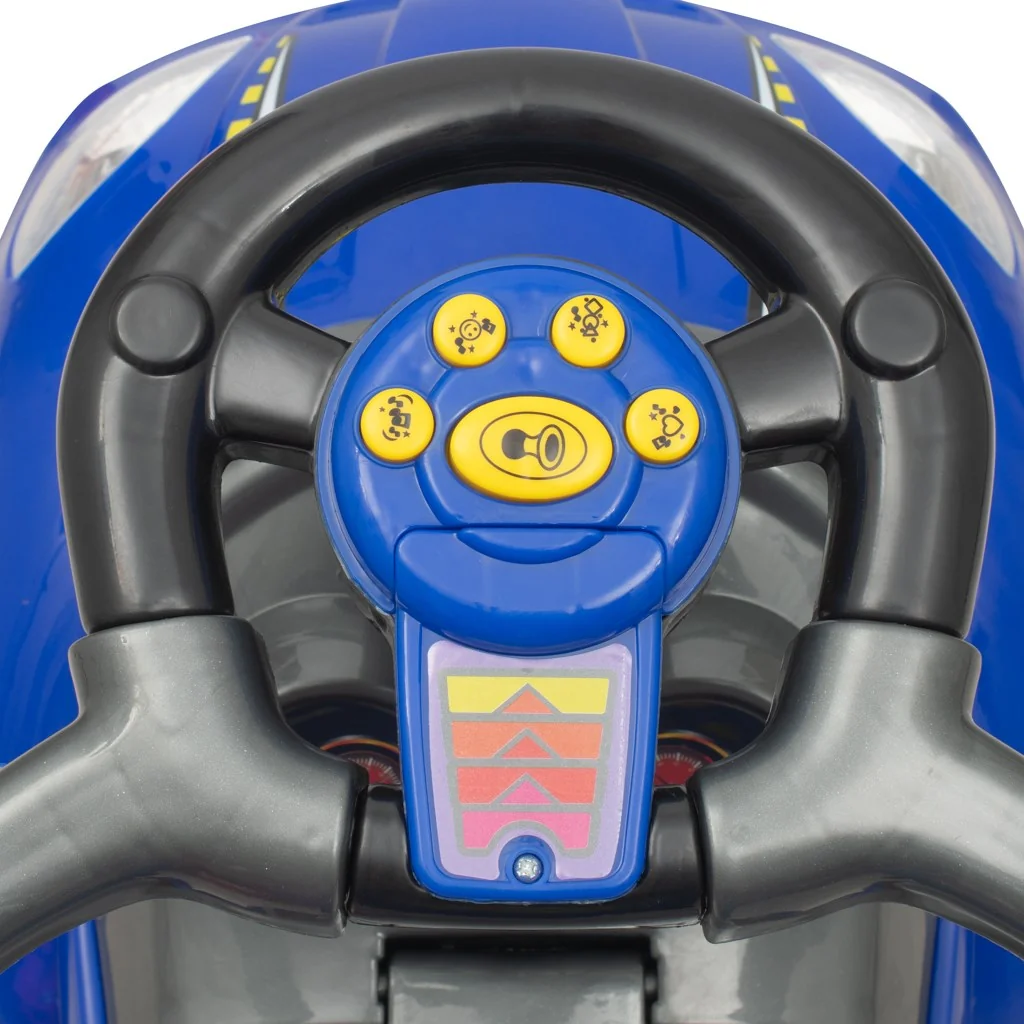 Baby Mix Dětské odrážedlo s vodící tyčí 3v1  Mega Car modré