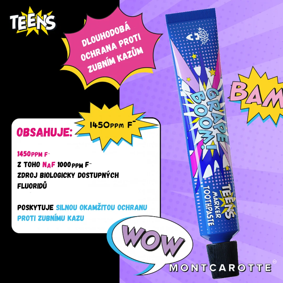 Montcarotte Teens Marker Grape boom zubní pasta 30 ml