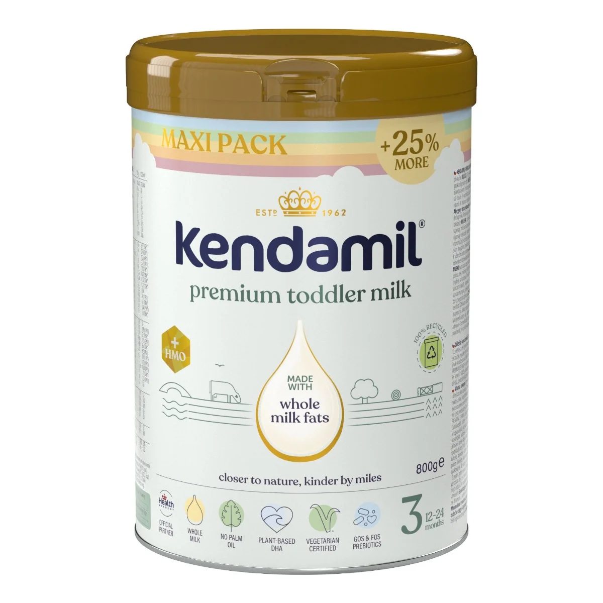 Kendamil 3 Premium Batolecí mléko HMO+ duhové XXL balení 1 kg