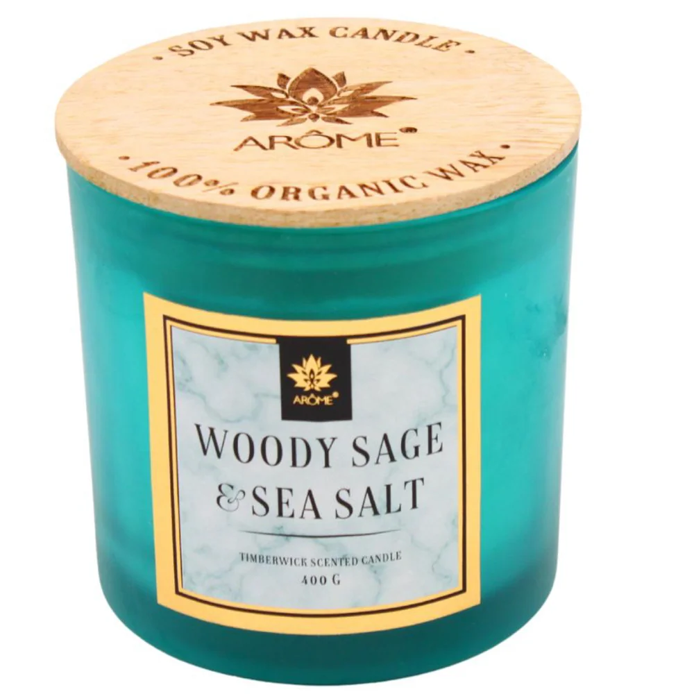 ARÔME Vonná svíčka Woody Sage & Sea Salt 400 g