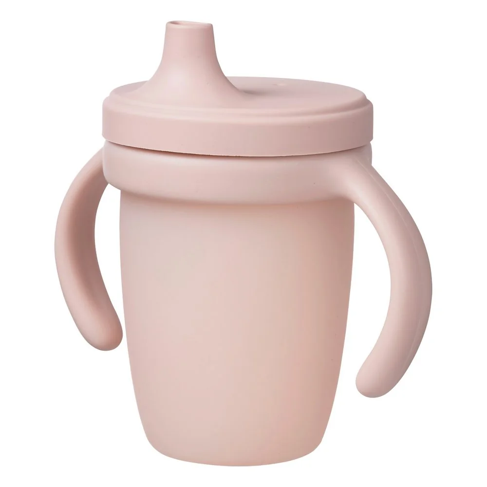 B.BOX Silikonový hrneček s pítkem 240 ml - růžový