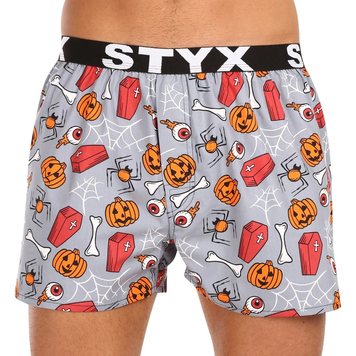 Styx Pánské trenky art sportovní guma Halloween rakve (B1752) S