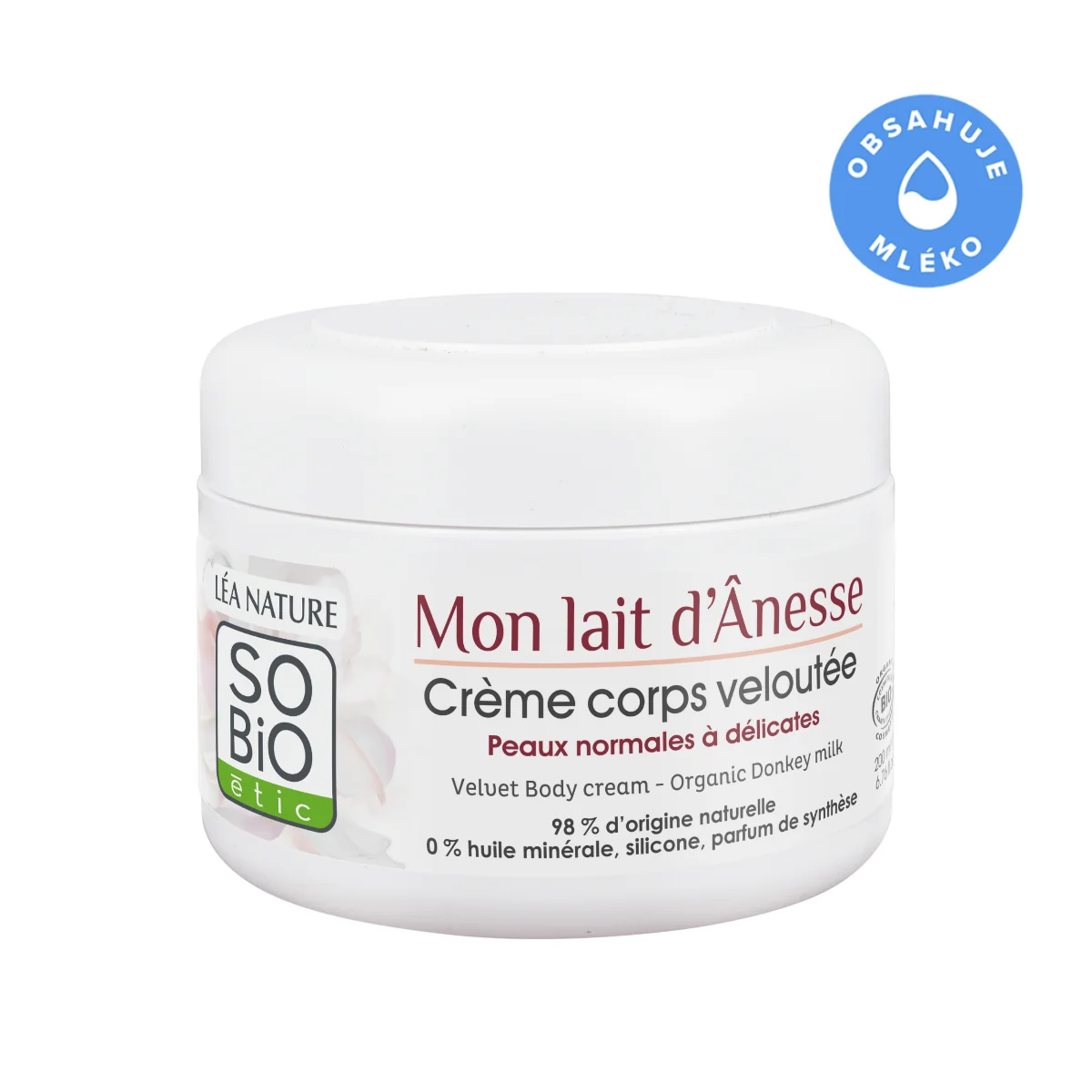 SO’BiO étic Tělový krém vyživující s oslím mlékem BIO 200 ml