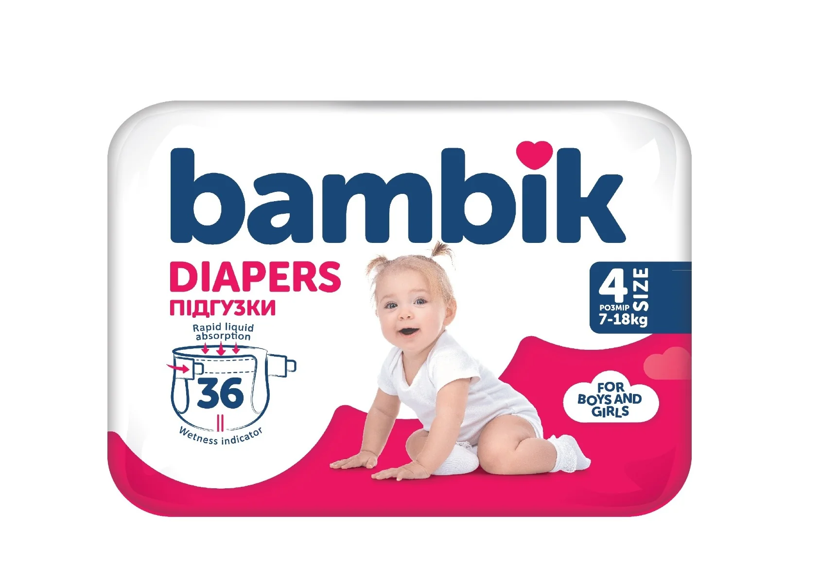 Bambik Dětské pleny vel. 4 7-18 kg 36 ks