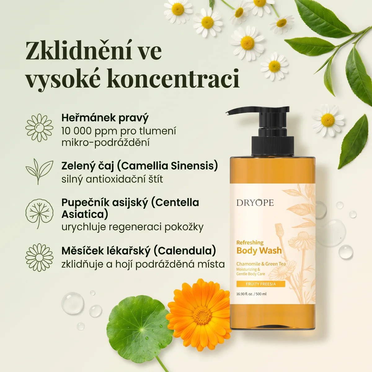 DRYOPE Fruity Freesia osvěžující body wash 500 ml
