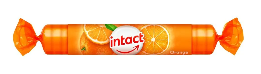 Intact Hroznový cukr s vitaminem C pomeranč