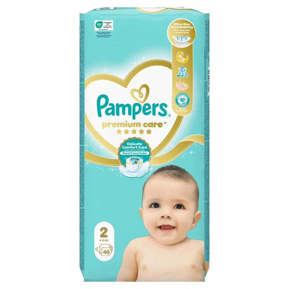 Pampers Premium Care vel. 2 4–8 kg dětské pleny 46 ks