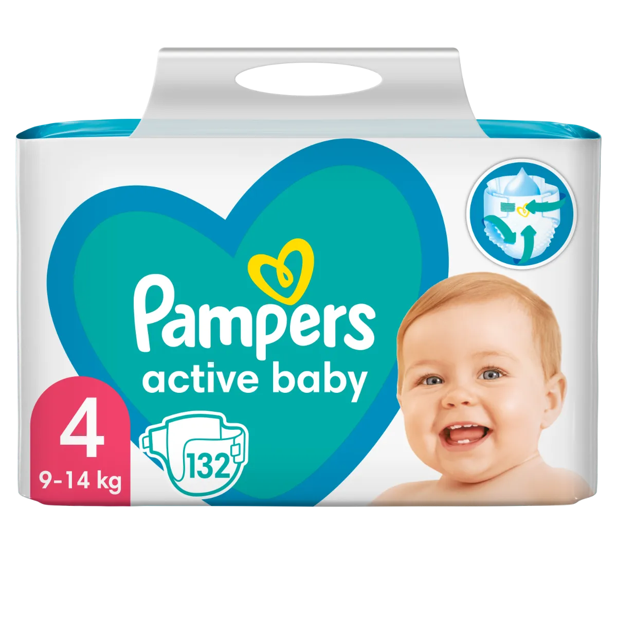 Pampers Active Baby vel. 4 9–14 ks dětské pleny 132 ks