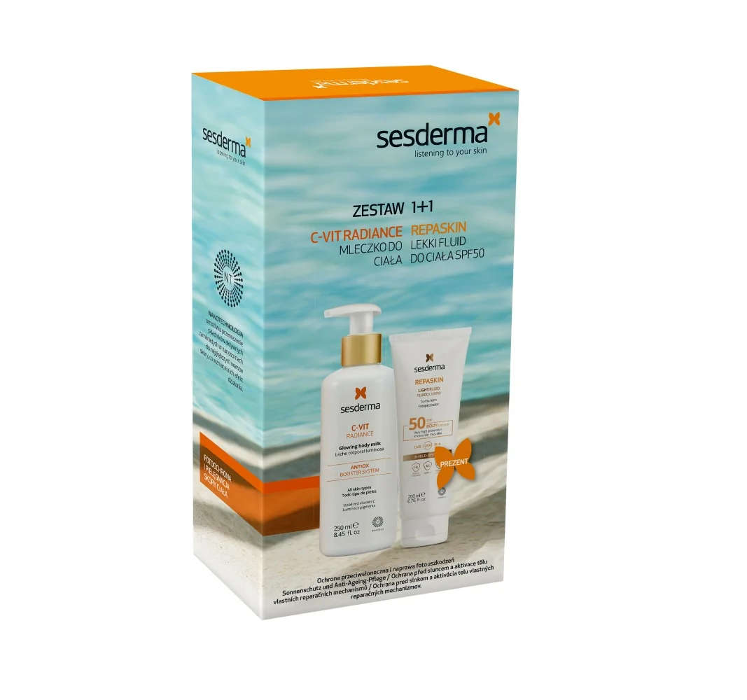 Sesderma C-VIT Radiance Tělové mléko + Repaskin Opalovací krém SPF50 2 ks