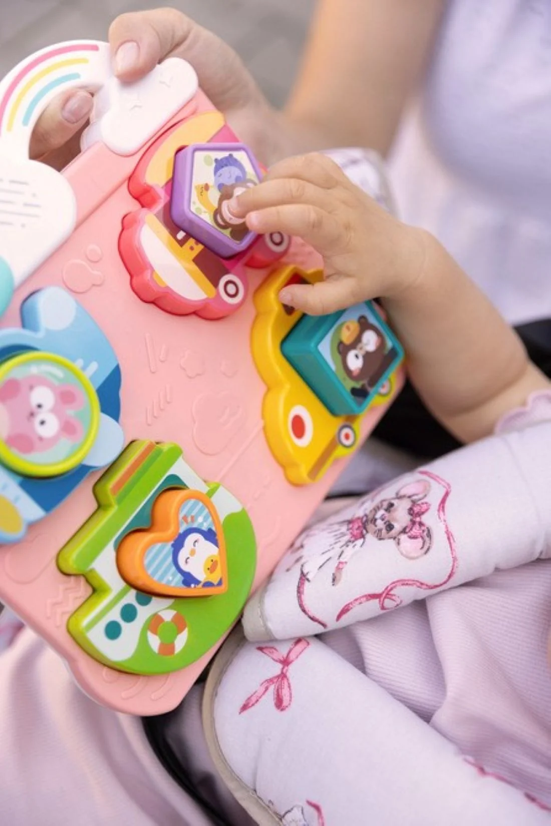 Toyz Vzdělávací skládačka dopravní prostředky a tvary, růžová